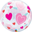 22 inch-es Valentine's Arrow and Hearts Szerelmes Bubble Lufi - 56 cm