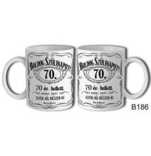 Jack Daniels Boldog 70. Születésnapot felíratú bögre