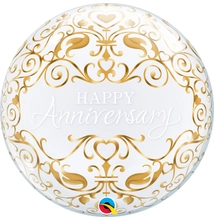 22 inch-es Anniversary Classic Gold Bubble Lufi Évfordulóra