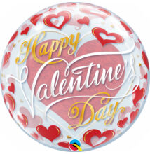 22 inch-es Valentine's Red Hearts Szerelmes Bubbles Lufi