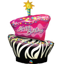 Zebra Csíkos Torta - Birthday Funky Zebra Stripe Cake Születésnapi Fólia Léggömb