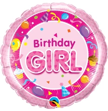 Szülinapos Lány Rózsaszín - Birthday Girl Pink Fólia Születésnapi Léggömb