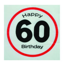 Happy Birthday 60-as Sebességkorlátozó Szülinapi Szalvéta - 33 x 33 cm, 20 db-os