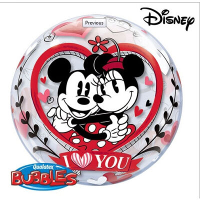 22 inch-es Mickey&Minnie I Love You Szerelmes Bubbles Lufi