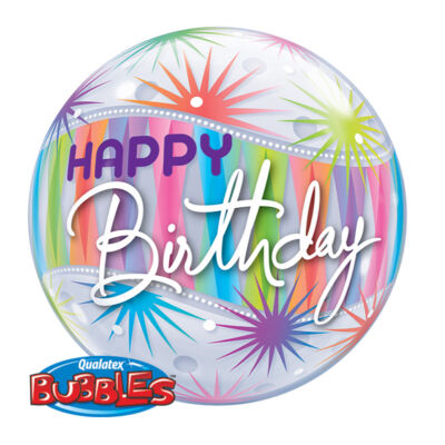 22 inch-es Birthday Sorbet Starburst Szülinapi Bubbles Lufi