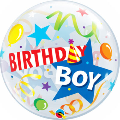 22 inch-es Bubbles Birthday Boy Party Hat Szülinapi Bubbles Lufi