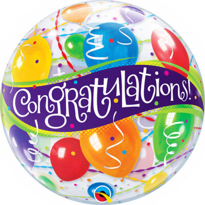 22 inch-es Congratulations Balloons - Gratulálunk Ballagási Bubble Lufi
