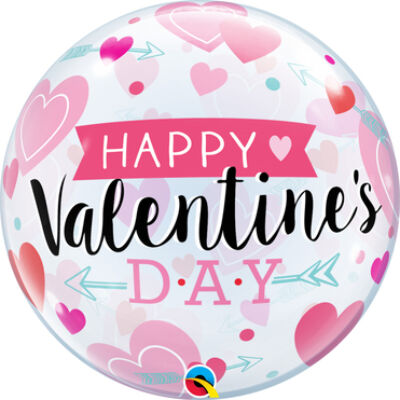 22 inch-es Valentine's Arrow and Hearts Szerelmes Bubble Lufi