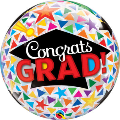 22 inch-es Congrats Grad Caps&Triangle Ballagási Bubble Lufi