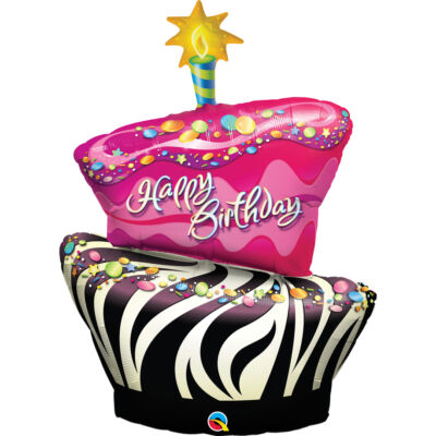 Zebra Csíkos Torta - Birthday Funky Zebra Stripe Cake Születésnapi Fólia Léggömb