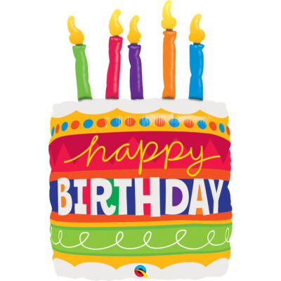 Happy Birthday Torta Születésnapi Super Shape Fólia Léggömb Héliummal Töltve