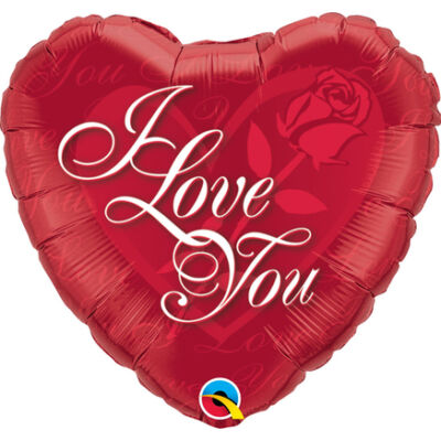 Rózsás Szív - I Love You Red Rose Szerelmes Fólia Léggömb