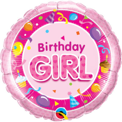 Szülinapos Lány Rózsaszín - Birthday Girl Pink Fólia Születésnapi Léggömb