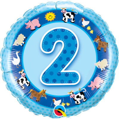 2. Kék Házi Állatok Születésnapi Számos Fólia Léggömb