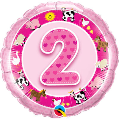 2. Rózsaszín Házi Állatok Születésnapi Számos Fólia Léggömb