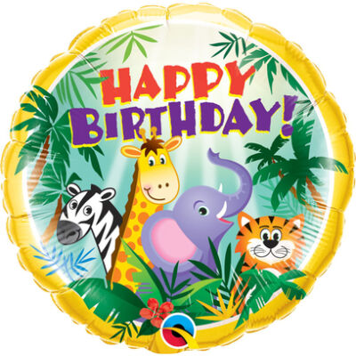 Dzsungel Állatos - Birthday Jungle Friends Születésnapi Fólia Léggömb