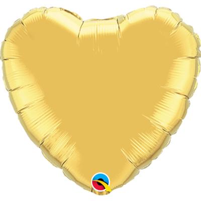 Metál Arany - Metallic Gold Gold Szív Fólia Léggömb