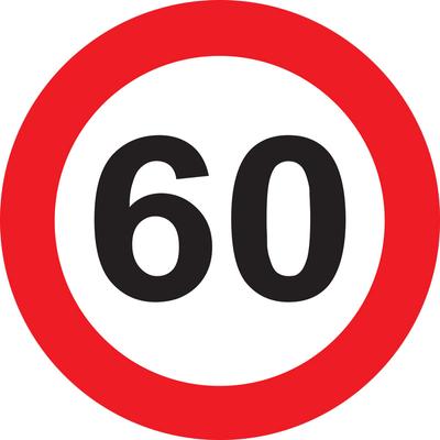 60-as Számos Sebességkorlátozó Tábla - 40 cm