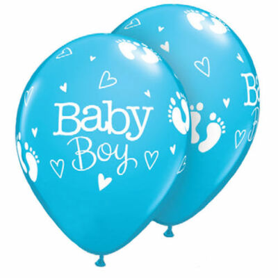 Baby Boy Footprints & Hearts Robins Egg Blue Lufi - 28 cm