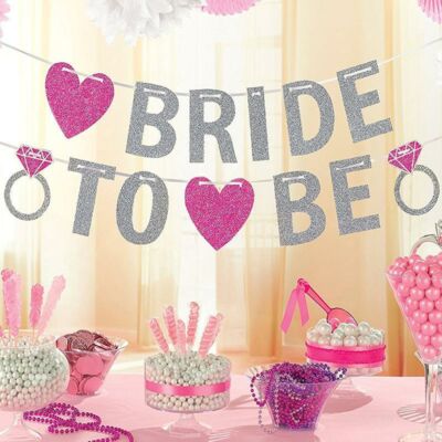 Bride to Be Glitteres Banner Lánybúcsúra